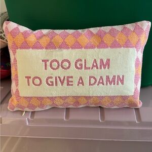 Pink and Yellow Checkered Decorative Pillow